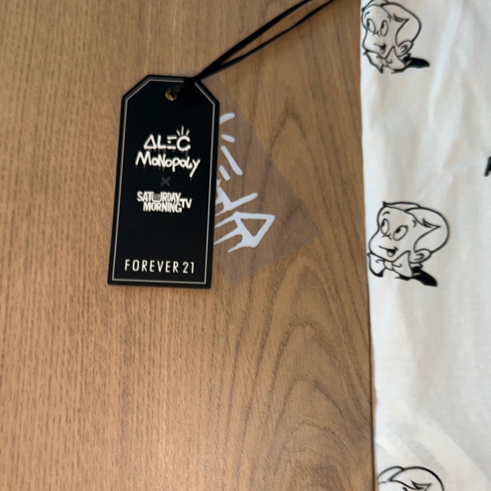 Forever 21 x Alec Monopoly White Richie Rich Cartoon Logo Pocket Tee XL  NWT - Picture 9 of 10